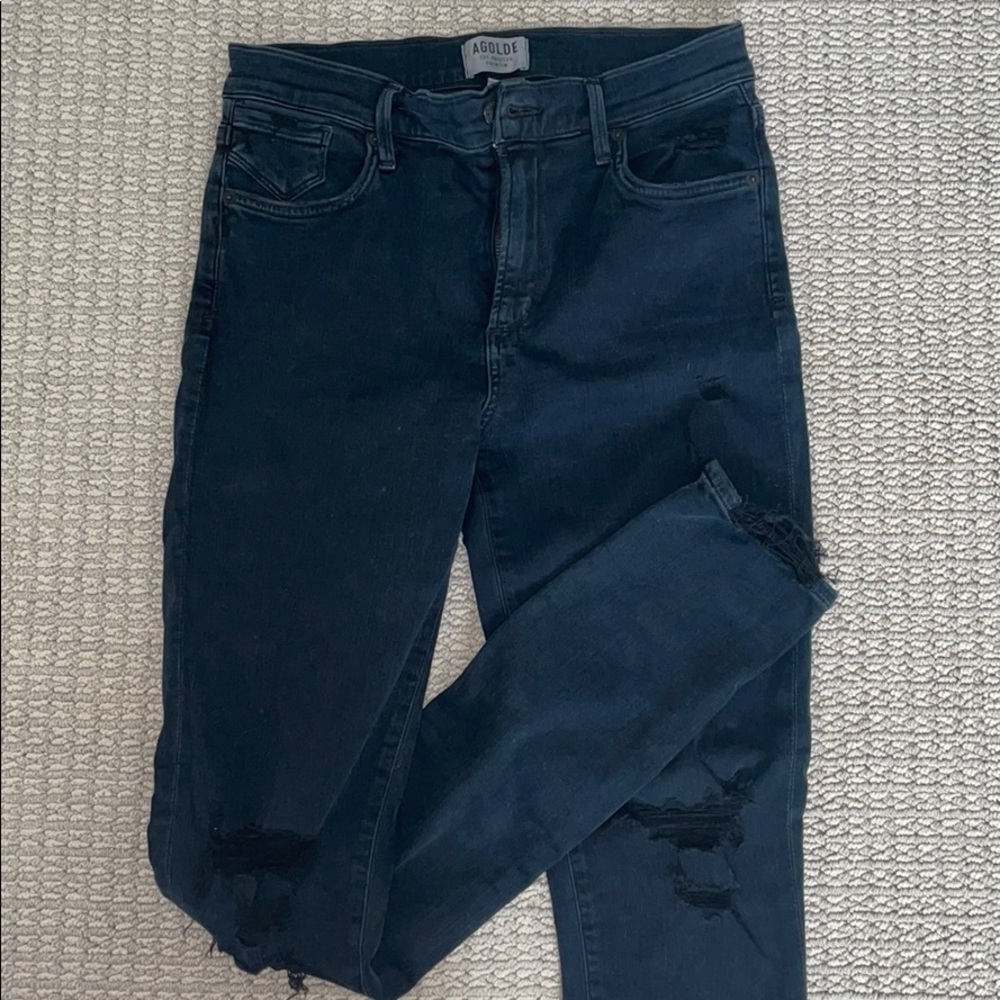 Ripped black Agolde Jeans
